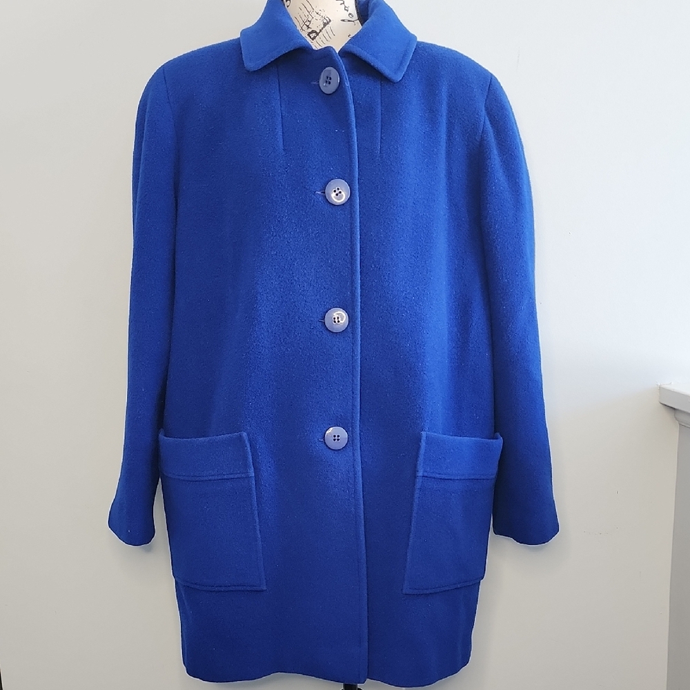 Warren Of Stafford Royal Blue Pea Coat Size 14